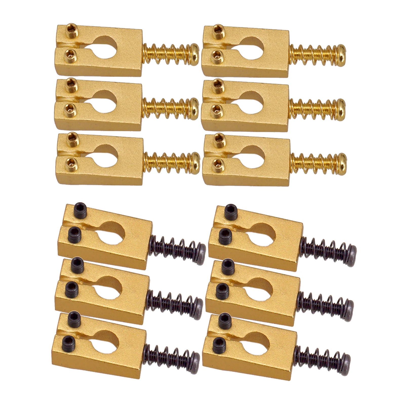 6pcs Brass Golden Electric Guitar Bridge Locked Saddles 10.5x20mm for ST Electric Guitar Parts