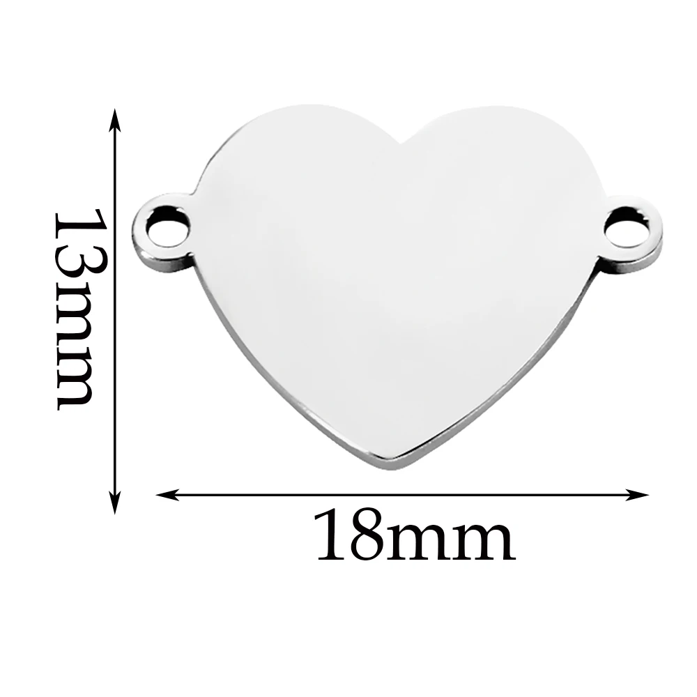 Großhandel 10 Stück Edelstahl kleine Herz Armband Halskette Anschlüsse handgemachte Charm Zubehör DIYSchmuckherstellung Komponenten – Detail 3