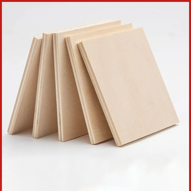 

30pcs 3mm Wood Slice Log Chips Round/Square Wood Board for Model Making DIY Craft Supplies Building Material Construction Kits