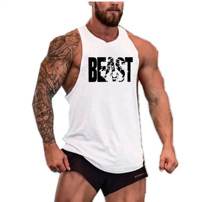 Men\'s Bodybuilding Tank top Gym Fitness Sleeveless Shirt 2021 New men\'s Running Vest Cotton Sports Singlet Vest men\'s clothing