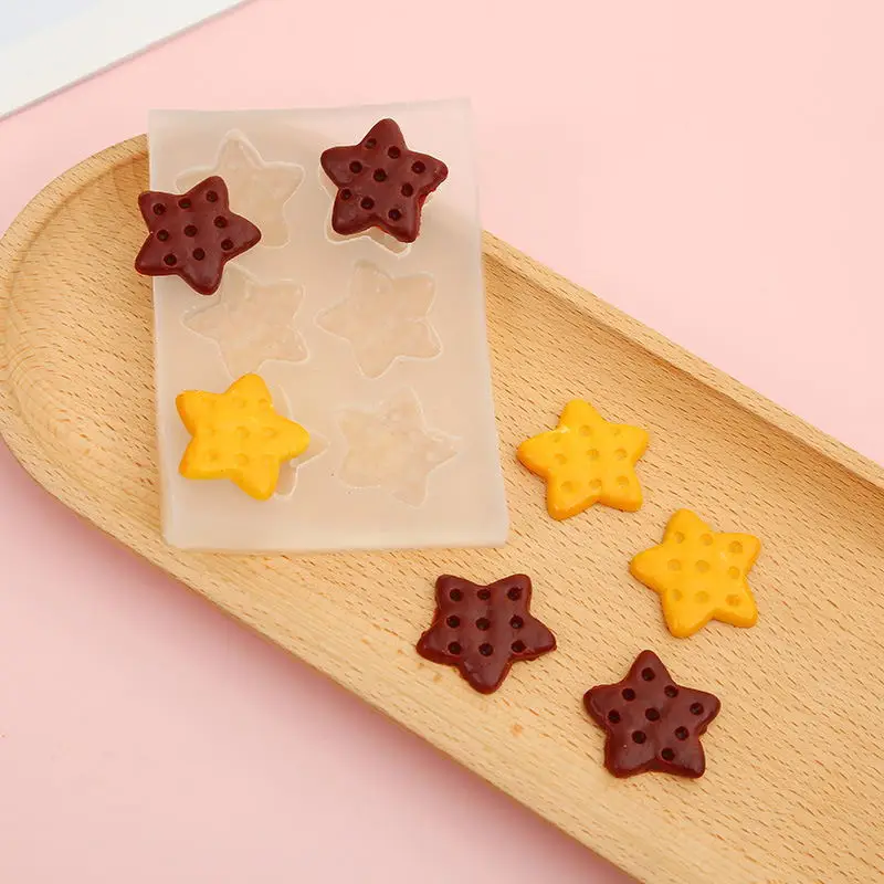 SNASAN Silicone Mould Cookies Biscuits Cracker UV Epoxy Resin Silicone Mold Star Decoration DIY Pendant Jewelry Making