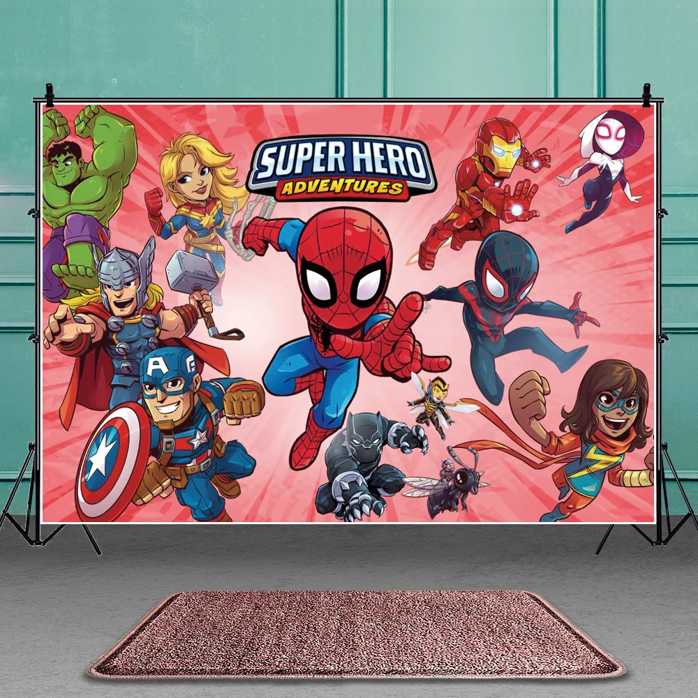 The Avengers Birthday Background Children Baby Cartoon Superhero Party Decorations Custom Photography Poster Photos Backdrops