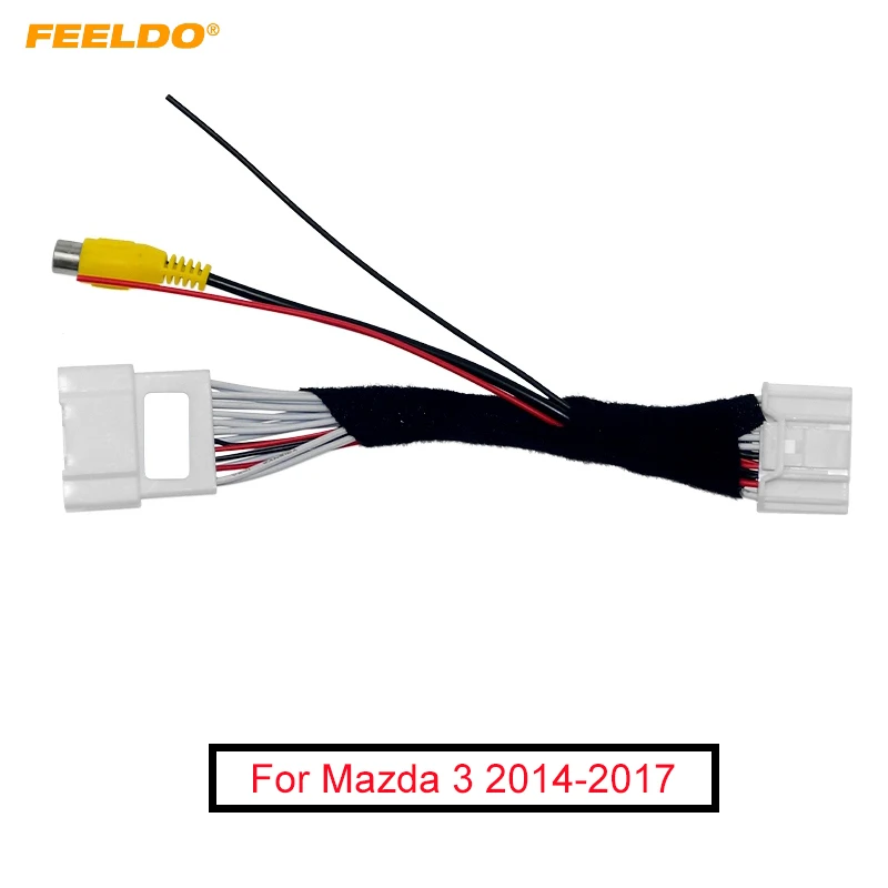 FEELDO Car Parking Rear Camera Video Plug Converter Cable For Mazda 3 Audio Head Units Wire Harness With Parking Wire