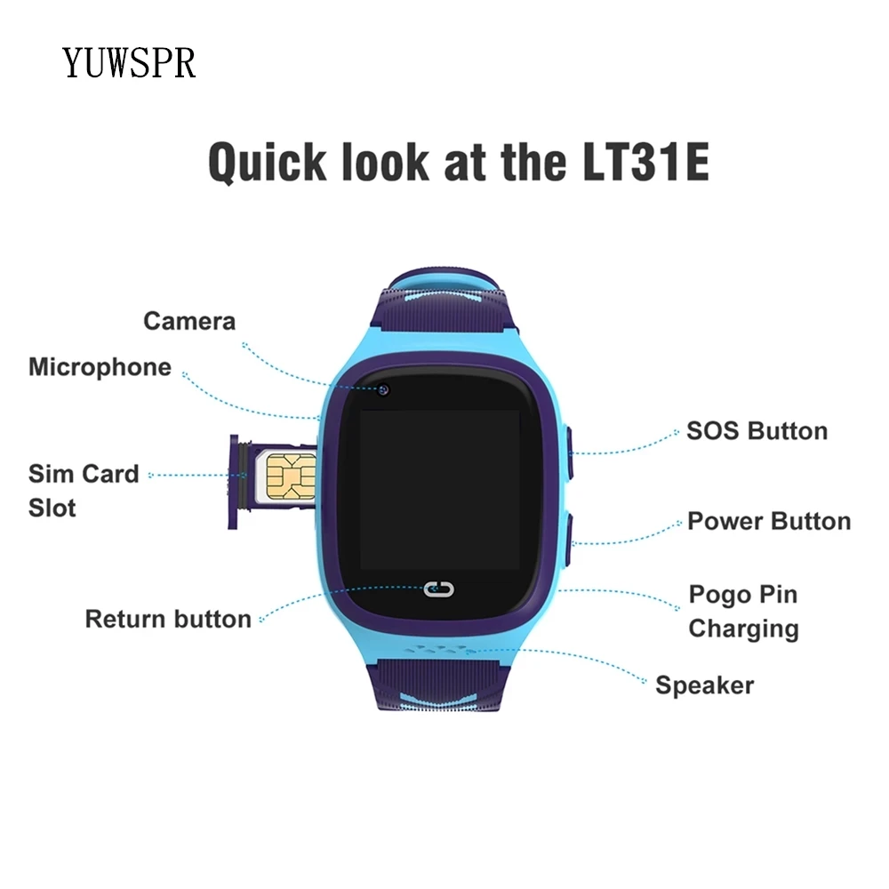 Smart Watch Kids GPS 4G  LT31 Tracking IP67 Waterproof Smartwatch Android IOS Security Fence SOS Call Smart Watch With Camera