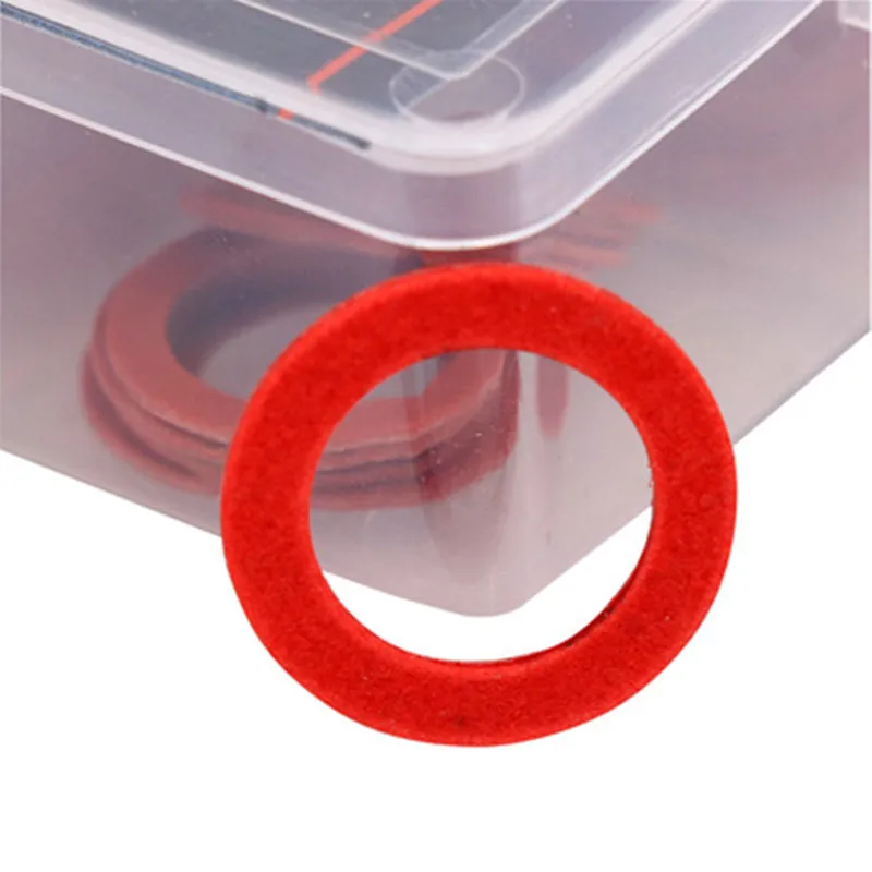 150/600pcs Kit rondella piatta in fibra di carta in acciaio rosso guarnizione rondella isolante Set di dadi e bulloni Kit assortimento di guarnizioni ad anello piatto