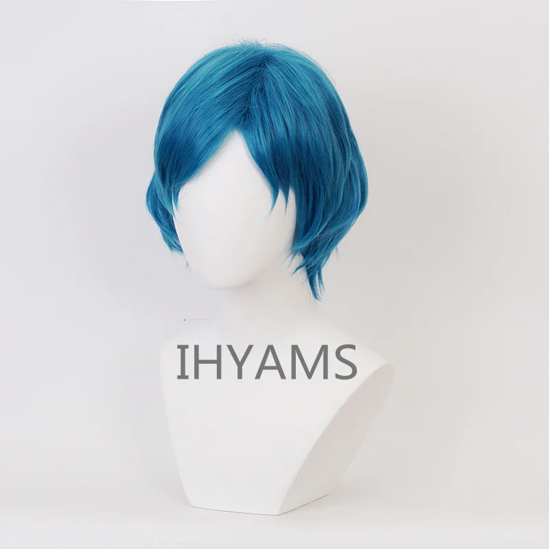 Mercury Mizuno Ami Short Styled Cyan Blue Color Heat Resistant Synthetic Hair Cosplay Costume Wig + Wig Cap