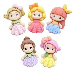 20Pcs Lovely Cartoon Princess Flat Back Resin Cabochon Hair Embellishments Ornament Applique DIY Wedding Scrapbook Craft G57