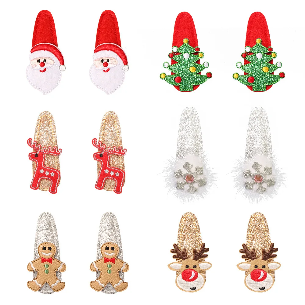 

1 Pcs Baby Girl Hairpins Hairclip Christmas Gift Tree Santa Claus Elk Deer Snowflake Gingerbread Kids Hair Accessory Photography