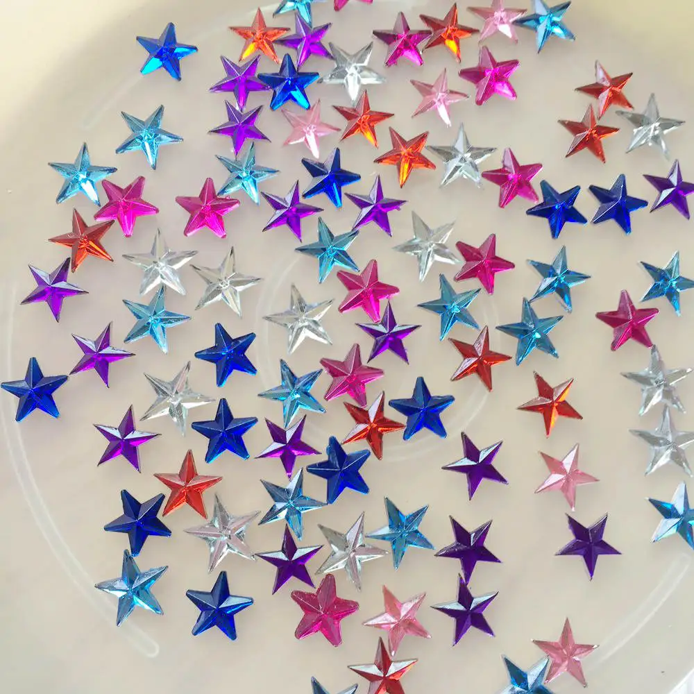 Popular 10mm Five pointed Star Acrylic Rhinestone 400pcs Nail Decoration Rhinestone DIY Decoration Accessories