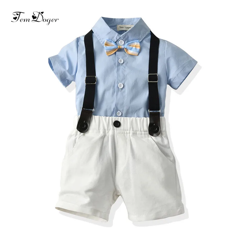 Tem Doger 2016 New Baby Boy Clothes 2Pcs Infant Jumpsuit Long Sleeve Autumn Baby boys Clothing Set  winter Boy Gentleman Clothes