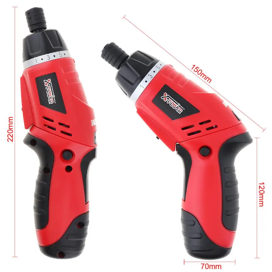 4.8V Electric Screwdriver Mini Drill Set with LED Lighting and Two-way Rotating Head Multifunctional Power Tools for Home
