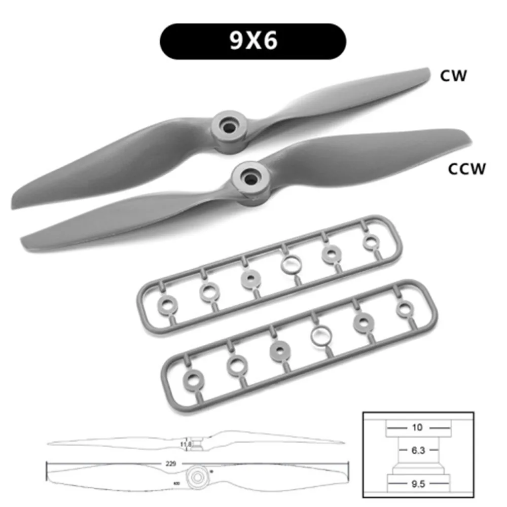 5PCS/Lot 9inch 9x6 Nylon fiberglass Direct-drive CW CCW Propeller for Electric RC Airplane Quadcopter Multi-Rotor Racing Drone