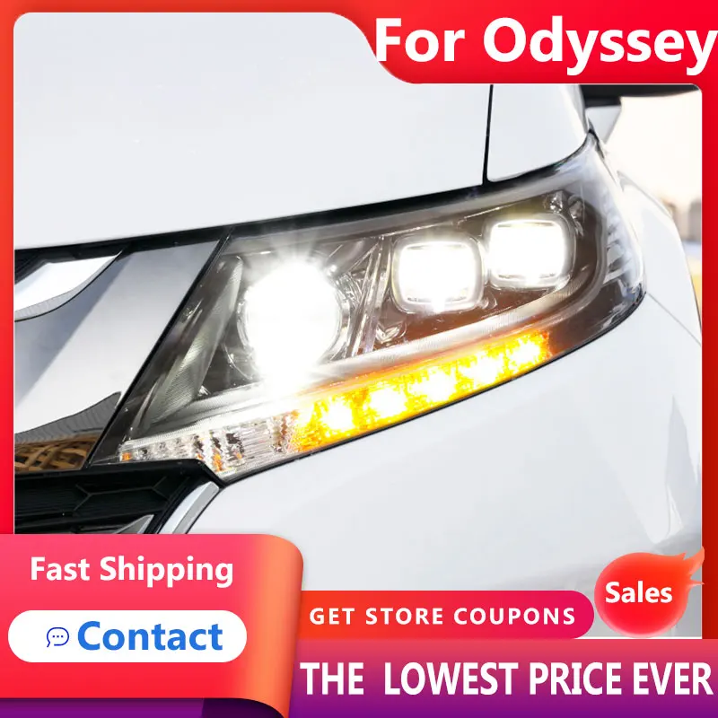 HANA for Honda Odyssey Headlights 2015-2021 LED Headlight for Honda Odyssey Head Lamp LED Daytime Running Light LED DRL Bi-Xeno