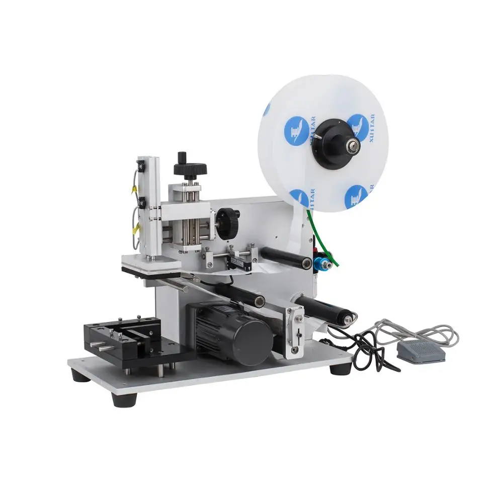 Semi Otomatis Pelabelan Mesin untuk Permukaan Datar Square Botol Labeler Berlaku untuk Kotak Datar Pelabelan Mesin Dapat Disesuaikan