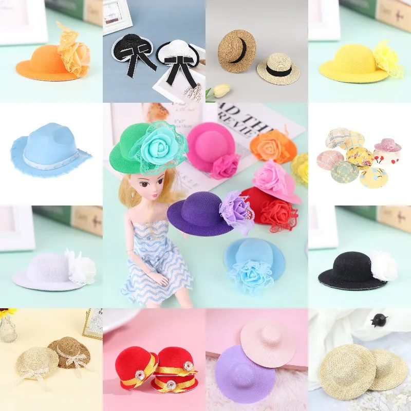 New Handmade Dollhouse Miniature Original Doll Hat Fashion Cap For Doll Fashion Accessories Hat Gift Baby DIY Toy