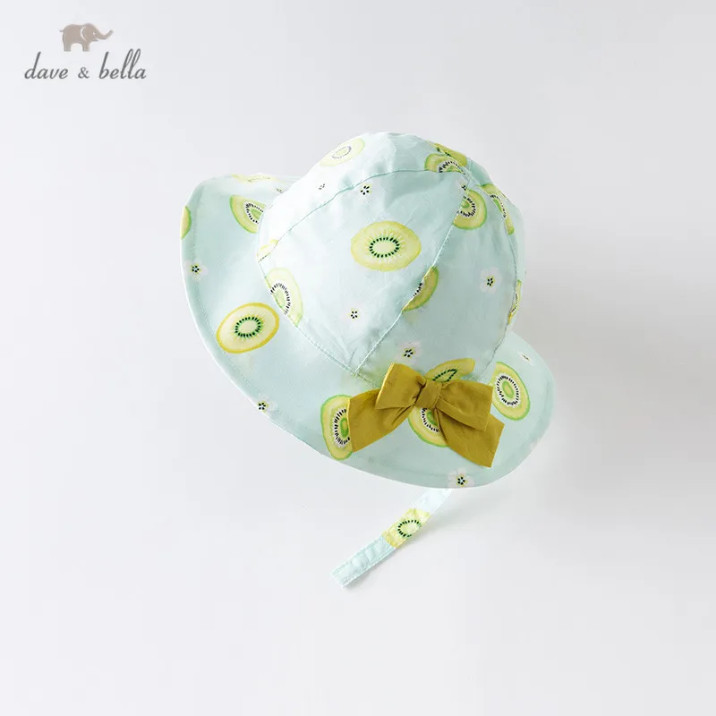 

DBM13726-H dave bella summer new born baby girls cute fruit print bow hat girls fashion bucket cap