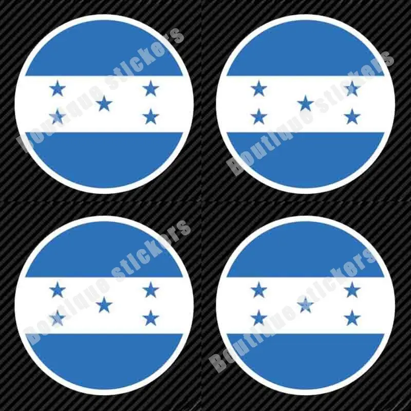 

Набор из 4 круглых наклеек с флагом Гондураса, высеченные наклейки, виниловые наклейки Гондурас, HND HN для кузова автомобиля, украшение для ст...