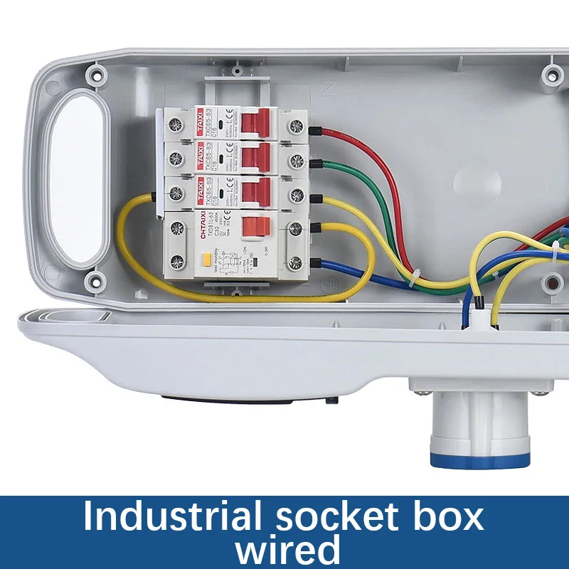 Waterproof Industrial socket box Outdoor Wall Distribution Box With MCB RCBO Switch 220V 380v 16A 32A Power Supply  Charging