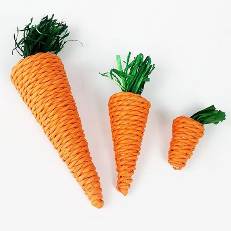 Criceto coniglio masticare giocattolo morso macinare denti giocattoli mais carota palle tessute per la pulizia dei denti ravanello giocattoli molari forniture per animali domestici