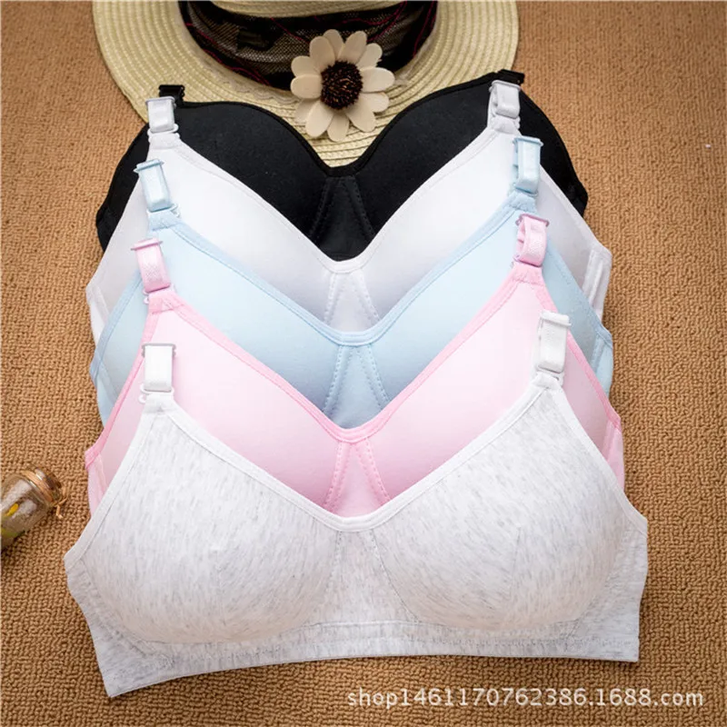 Spring and summer cotton student underwear women's development underwear cotton bra girl's underwear without steel ring bra