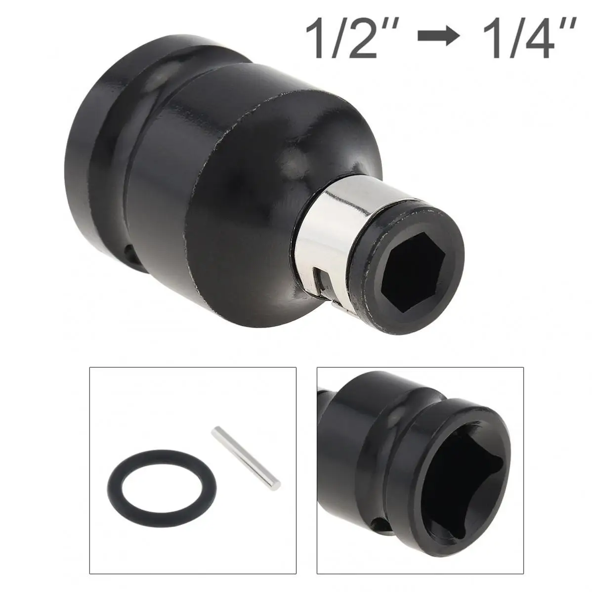 1/2ถึง1/4นิ้ว Hex อะแดปเตอร์ซ็อกเก็ตหญิง Quick Release Chuck Converter เจาะ Chuck อะแดปเตอร์สำหรับประแจไฟฟ้า