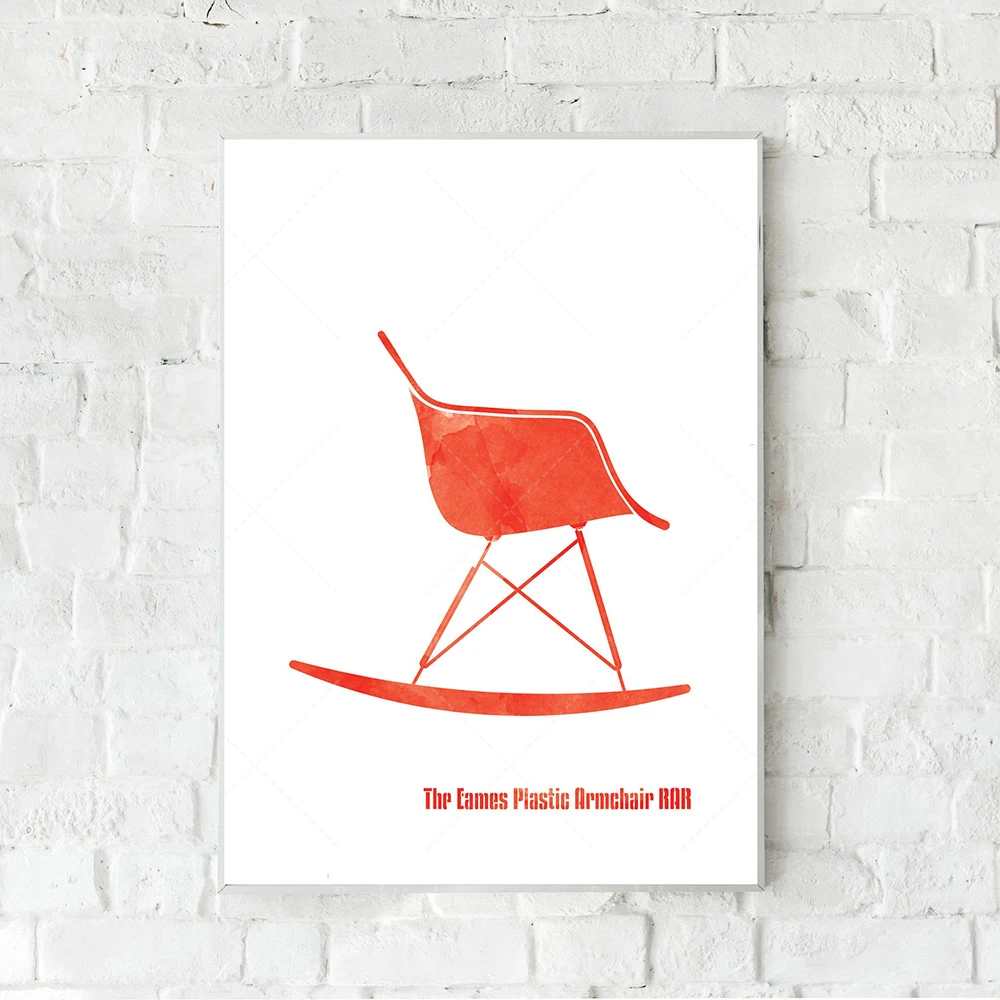 Icon Design '900. Scandinavian style impression. Chair design print, 1950 anniversary concept decoration poster