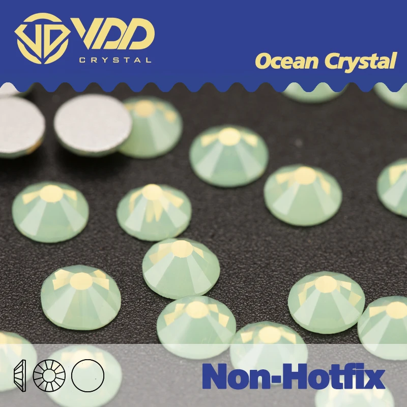 VDD 046 Green Opal  Crystals For Nails Non-hotfix Party Dresses Nail Stickers False Nails With Glue Nail Gems