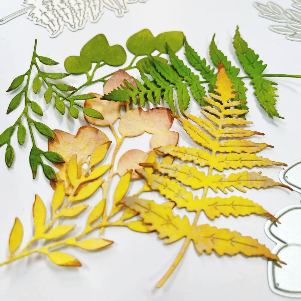 MangoCraft Autumn Winter Leaves Metal Cutting Dies DIY Scrapbooking Cutting Dies Embossed Template Dies Paper Cards Decor