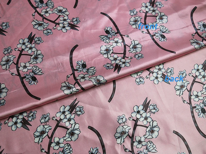 By Meter Blumen-Satin-Stoff, glänzend, weich, Schal, Hemd, Nachtwäsche, Material Charmeuse – Detail 32