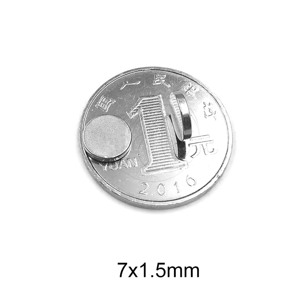 

50~1000pcs 7x1.5 mm Strong Magnetic Magnet 7mmx1.5mm Permanent Neodymium Magnets 7x1.5mm Small Round Magnet 7*1.5 mm