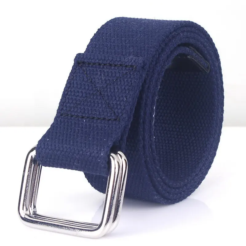 Unisex Double Rings Buckle Quick Release Belts Canvas Breathable Outdoor Leisure Women Sport Men Zinc Alloy Jeans Accessories