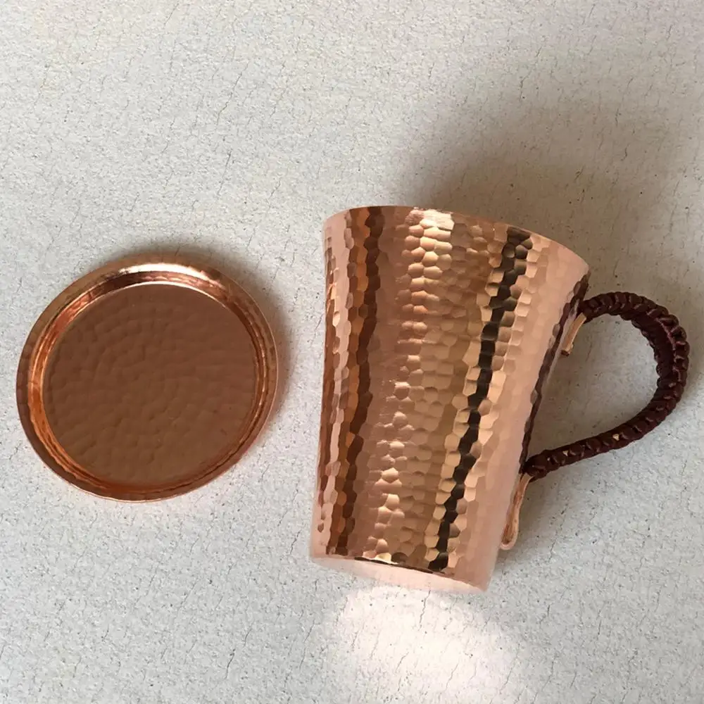 Handmade Pure Copper Mug with Handle, Moscow Mule Wine Cup, Drinkware, Water, Tea, Wine, Beer, Coffee, Copper Dishes