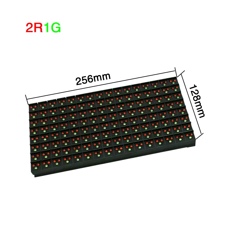 P16 modulo LED bicolore rosso e verde esterno DIP 1/4 Scan evidenzia pannello Display a LED a tre colori 256mm x 128mm