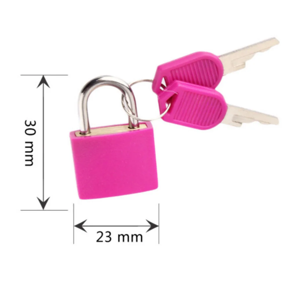 Small Steel Padlock Travel Suitcase Diary Lock With 2 Keys Colored plastic case padlock Decoration