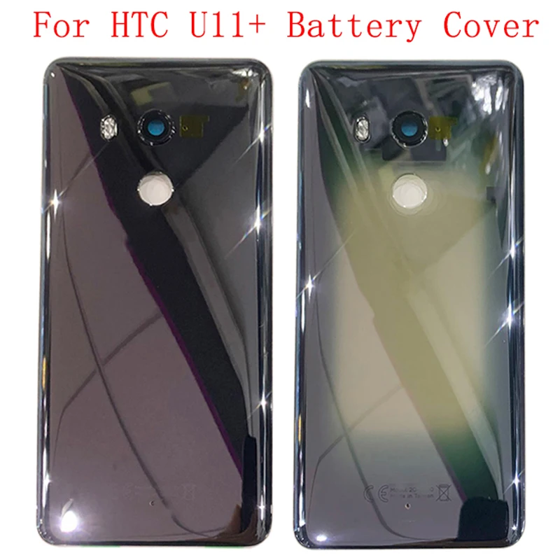 

Оригинальная Крышка батарейного отсека, чехол, корпус для HTC U11 + U11 Plus, задняя крышка с рамкой для камеры, запасные части для вспышки с логотипом