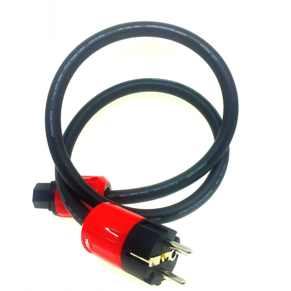 HIFI FURUTECH FP-314Ag Power Cable line Power Cord with  P-320E Schuko EU Plug AC cable hifi Vinshle