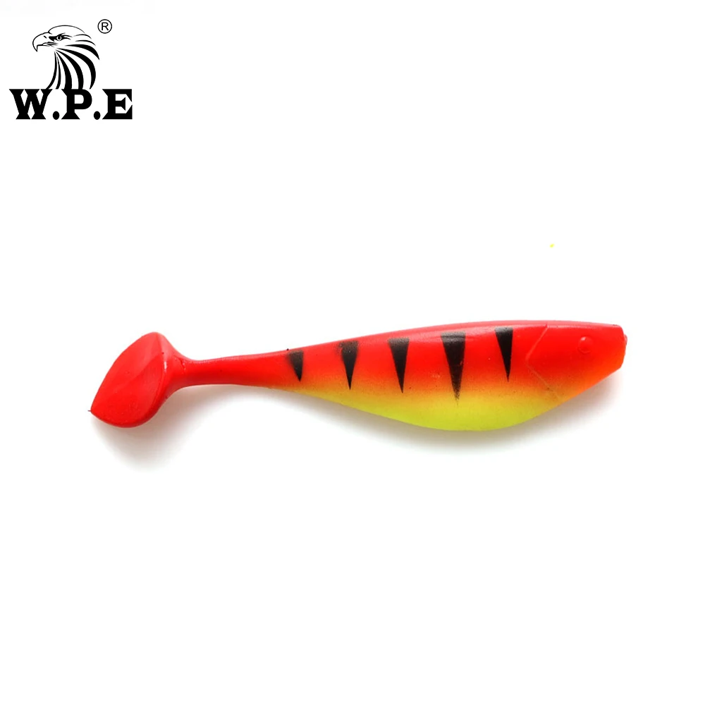 W.P.E 5PCS/PACK 12cm 18.4g Soft Fishing Lure T-Tail Worm Swimbaits Jig Head Fly Fishing Bait Silicone Bait Carp Fishing Wobblers