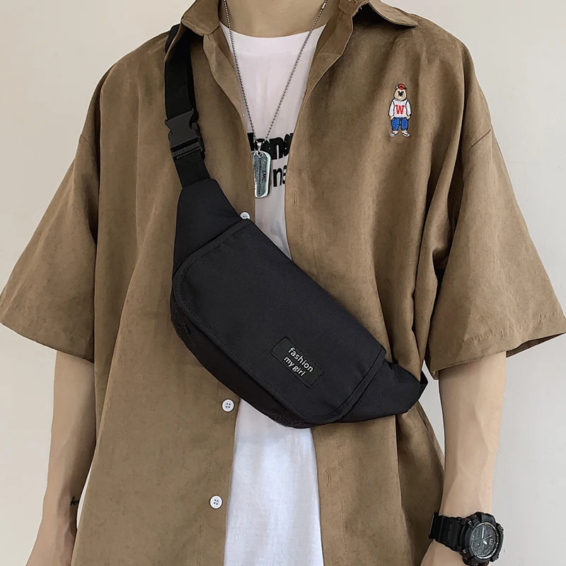 

Tide brand chest bag male ins Japanese small satchel casual simple messenger bag men's purse shoulder bag boys bag