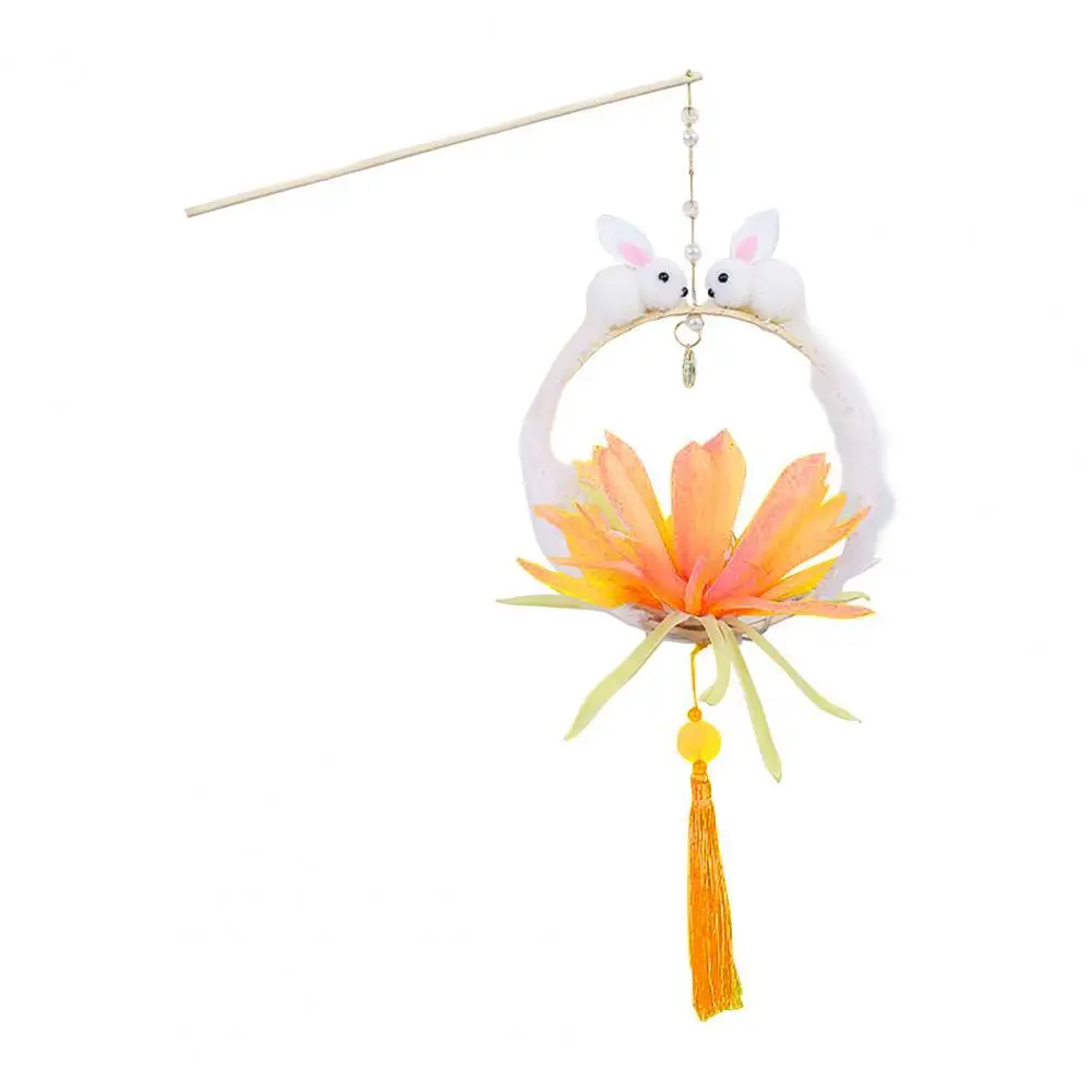 

Chinese Lotus Lantern Assembly Easily Stylish Feather Mid-Autumn Festival Handmade Rabbit Light Kids Craft Toys