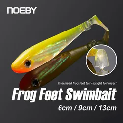 Noeby 6cm 2.5g 9cm 8g 13cm 23g Soft Silicone Shad Lure Soft Baits Frog Tail Smelling Wobblers for Bass Pike Fishing Lure