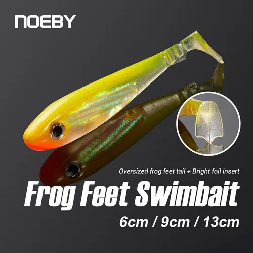 Noeby-señuelo suave de silicona para Sábalo, cebo suave con olor de cola de rana, Wobblers para pesca de Lucio, 6cm, 2,5g, 9cm, 8g, 13cm, 23g