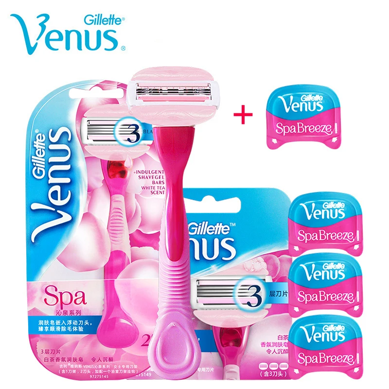 Gillette Venus Spa Breeze Safety Shaving Razor Blades Refills For Female Hair Removal Girl Vns Shaver Depilatory Manual