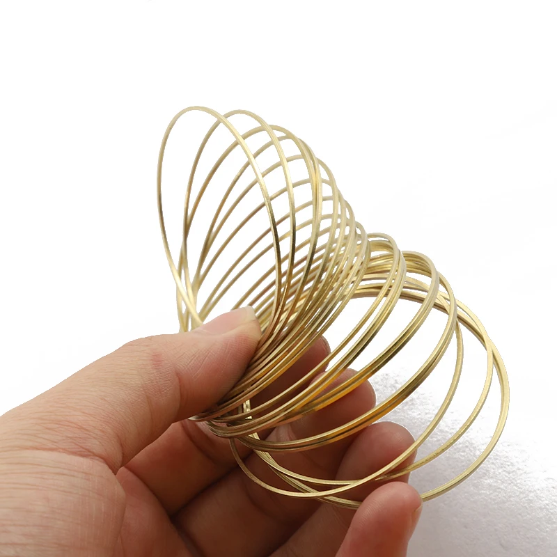 20pcs Raw Brass 50mm 55mm 60mm Large Circle Hoop Charm Connector Rings For DIY Dangling Jewelry Findings Making Accessories - Image 2