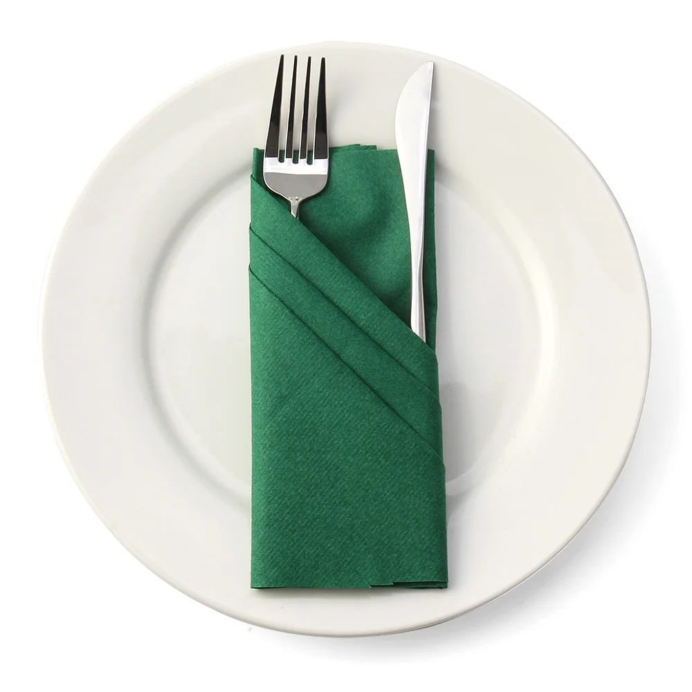 Servilletas de papel desechables para invitados, servilletas verdes, toallas de mano para cena, toalla Airlaid, decoraciones de mesa para fiesta de