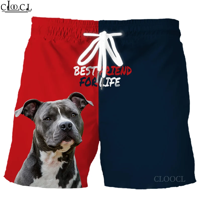 CLOOCL Amstaff Best Friend for Life 3D Print Fashion Men Shorts Summer New Harajuku Hip Hop Leisure Beach Shorts Drop Shipping