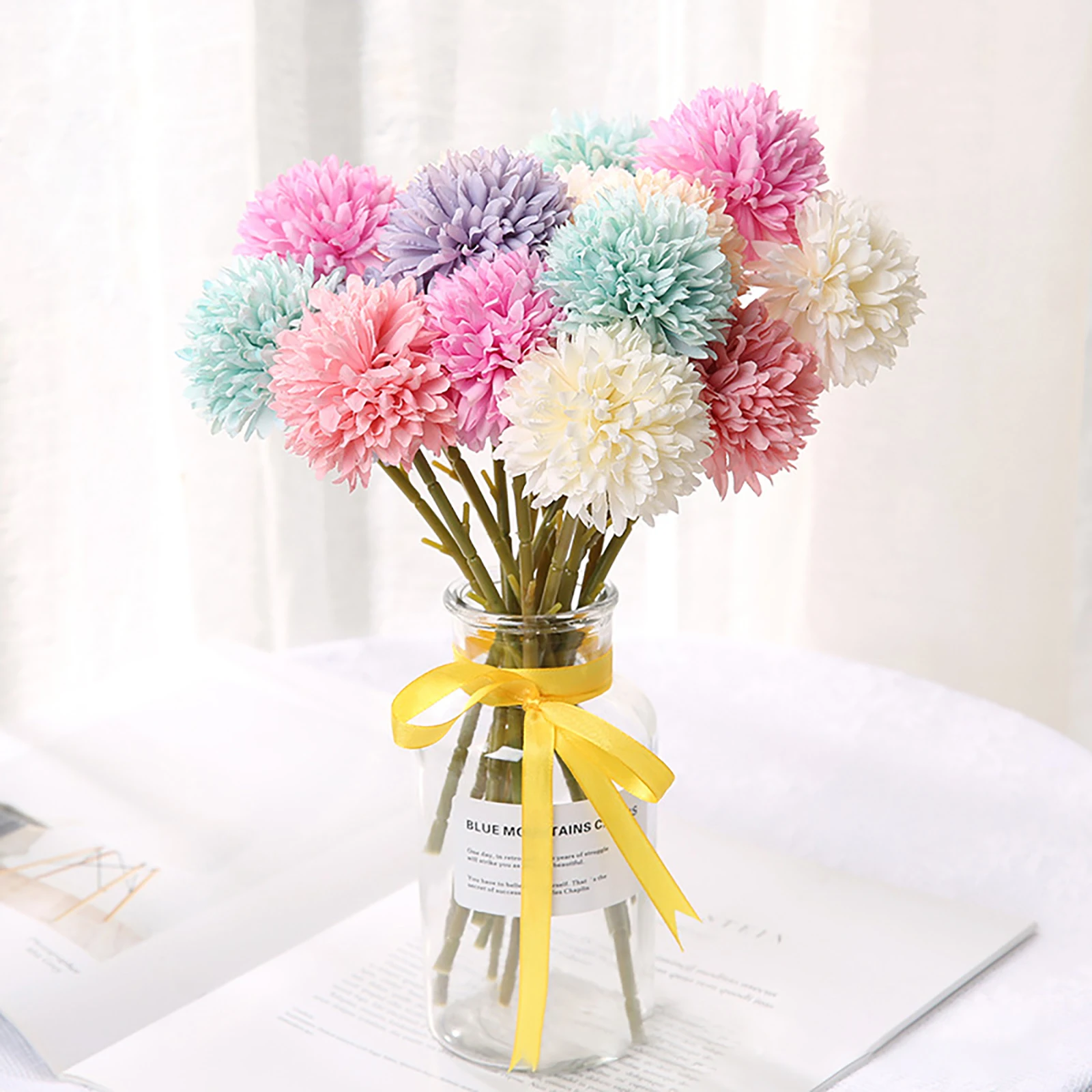 30 Cm Artificial Flower Dandelion Ball Chrysanthemum Living Room Potted Flower Arrangement Party Wedding Decoration Decoration