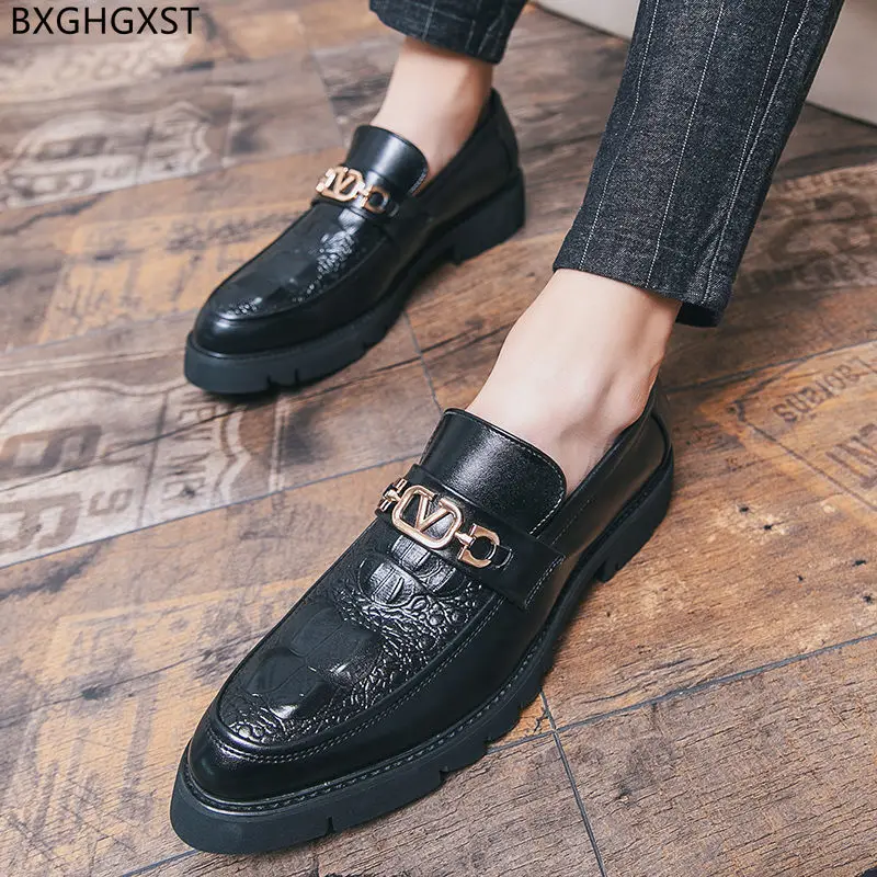 Crocodile Shoes Men Italian Loafers Men Dress Shoes Leather Wedding Shoes for Men 2024 أحذية رجالية Zapatos De Fiesta Chaussure