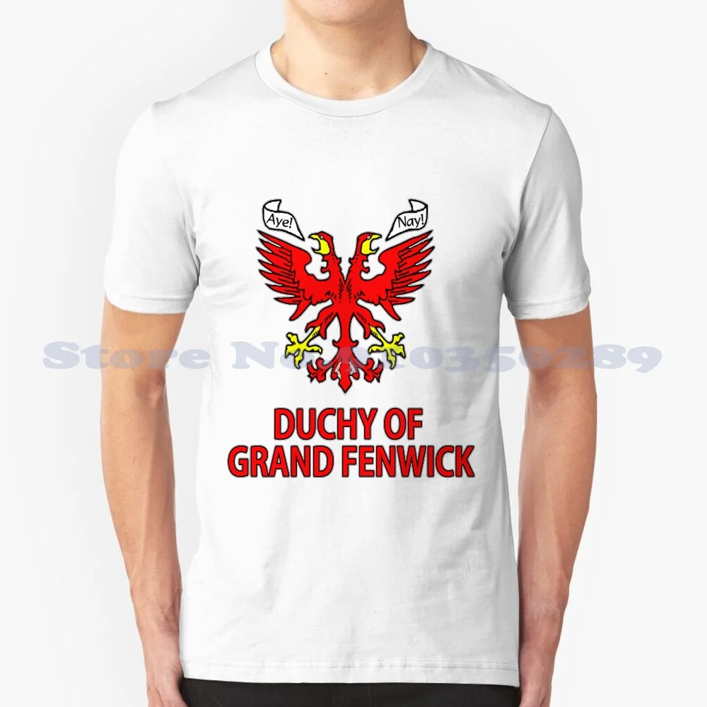 Duchy Of Grand Coat Of Arms Camiseta de algodón 100%, Duchy Grand Mouse que Roared, Leonardo, Wibberly, Peter Sellers, Satire Satirical