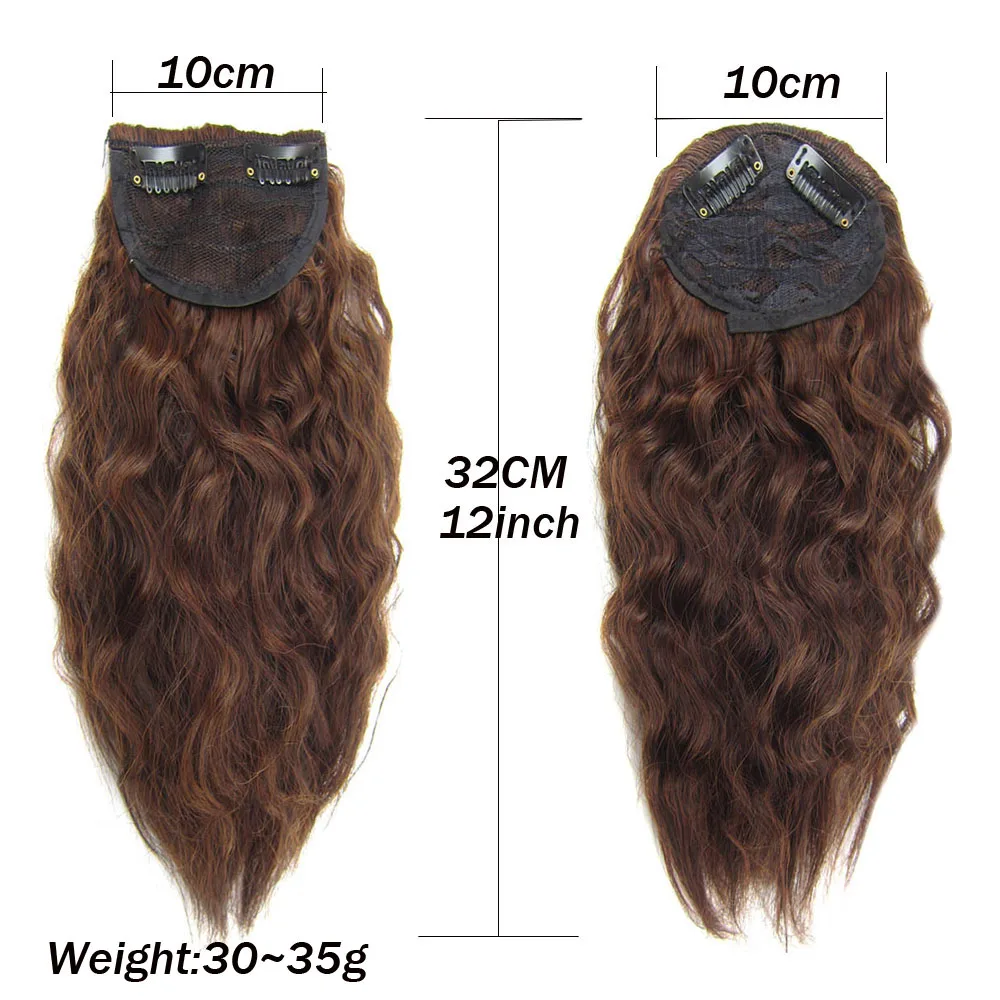 Jeedou Synthetic Short Kinky Curly Hair Extension With 2Clips One Piece Clip in Hair Black Light Brown Hairpiece