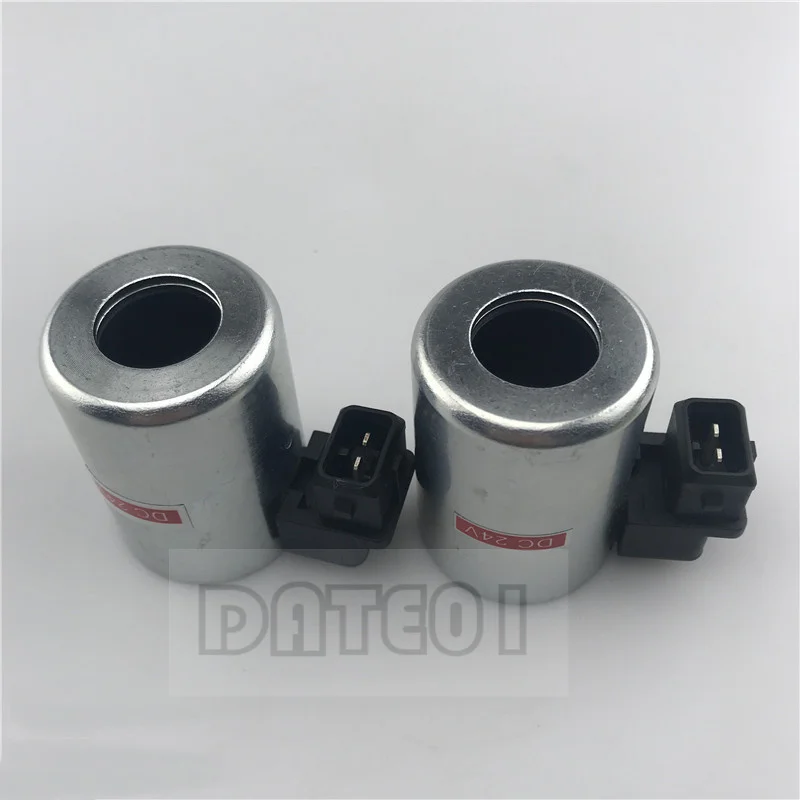 Excavator Accessories Solenoid Valve Coil Diameter 19mm Height 50mm 24v 12v Socket Type